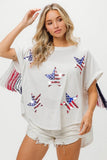 American Flag Sequin Star Fringe Top