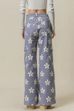 Flower Printed Side Pocket Wide Pants