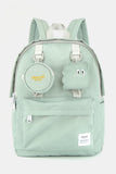 Waterproof Canvas Backpack Bag with Removable Coin Purse - Mint