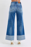 High Waist Wide Leg Jeans with Edgy Distressing