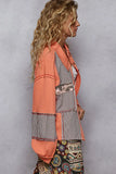 Snap-Button Oversized Patchwork Graphic Jacket