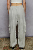 Drawstring Lace Utility Pocketed Joggers