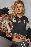 Boho Patchwork Floral V-Neck Sweatshirt