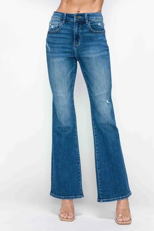 Premium High-Rise Bootcut Jeans Jeans with Pockets
