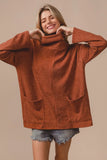 Piper Ribbed Double Pocket Turtle Neck Pullover
