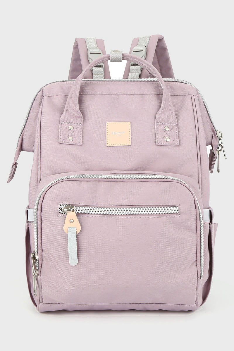 Waterproof Canvas Backpack Bag with Side Pockets - Lavender